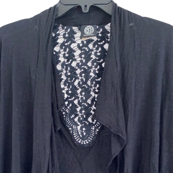 BOBEAU Black Crochet Lightweight Knit Cardigan Size Medium - Picture 6 of 10